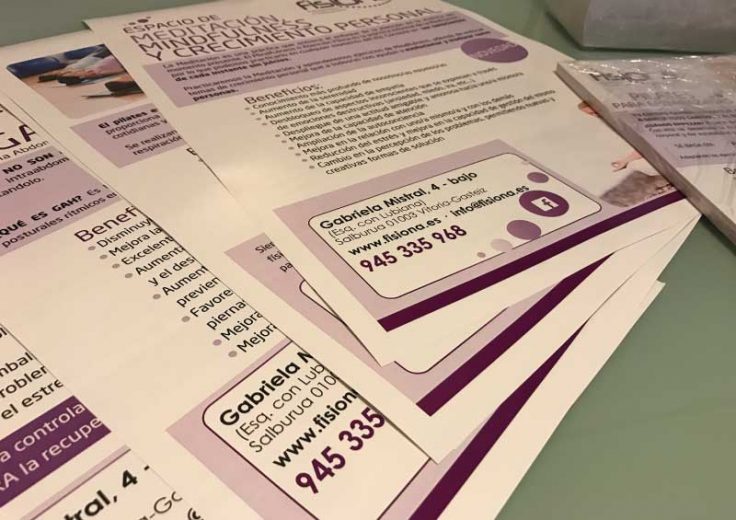 Flyers promocionales de Fisiona