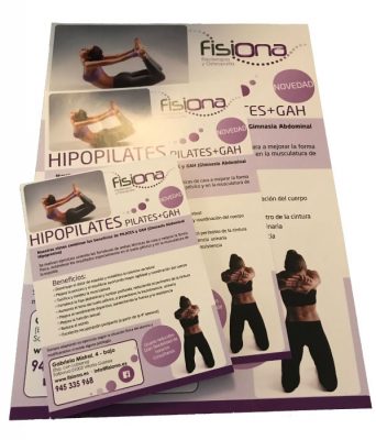 Diseño carteles Fisiona hipopilates