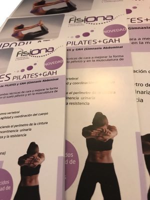 Diseño carteles Fisiona Pilates + GAH