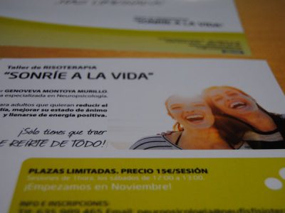 Flyer para taller de risoterapia