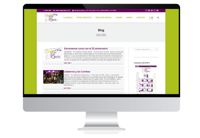 Diseño Web para Escuela de Música - Udaberria Musika Vitoria-Gasteiz