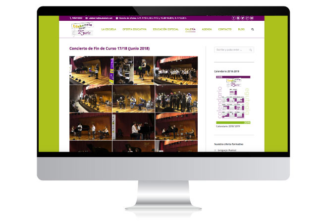 Diseño Web para Escuela de Música - Udaberria Musika Vitoria-Gasteiz