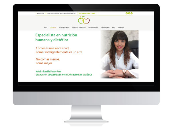 Diseño web para nutricionista | Nutrición Vitoria