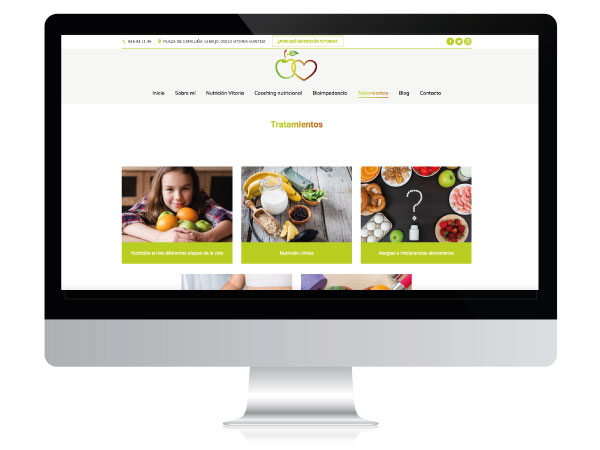 Diseño web para nutricionista | Nutrición Vitoria