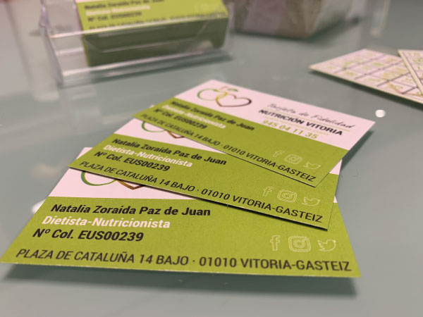 Diseño tarjetas de fidelización | Nutrición Vitoria | Vitoria-Gasteiz
