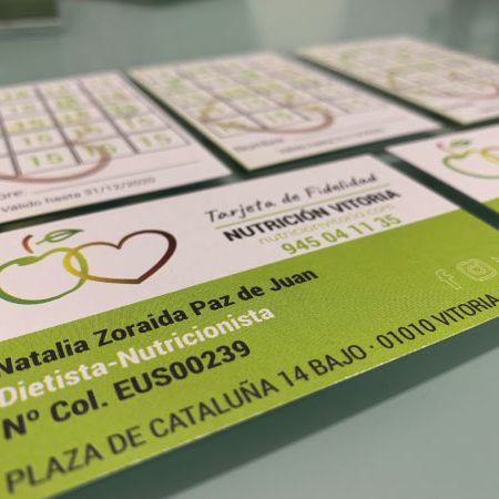 Diseño tarjetas de fidelización | Nutrición Vitoria | Vitoria-Gasteiz