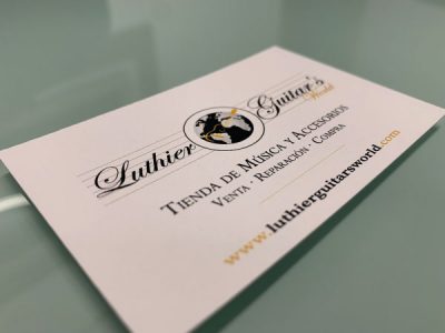 Diseño de logo y tarjetas de visita | Luthier Guitar's World | Vitoria-Gasteiz