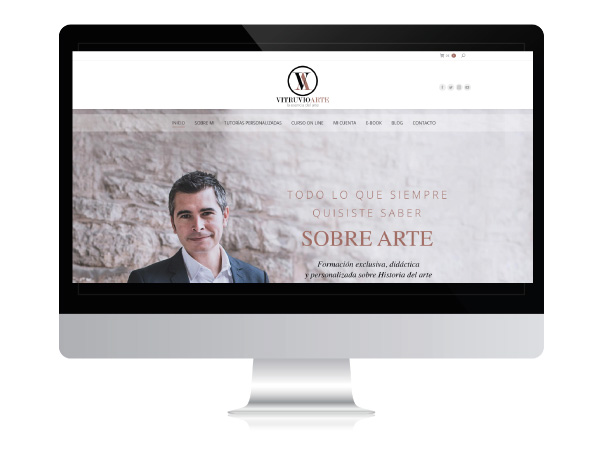Diseño web con plataforma para cursos online de Vitruvio Arte | Alunarte diseño y comunicación | Vitoria-Gasteiz