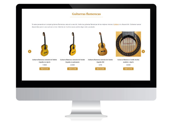Diseño tienda online guitarras | Luthier Guitars World | Alunarte diseño y comunicación