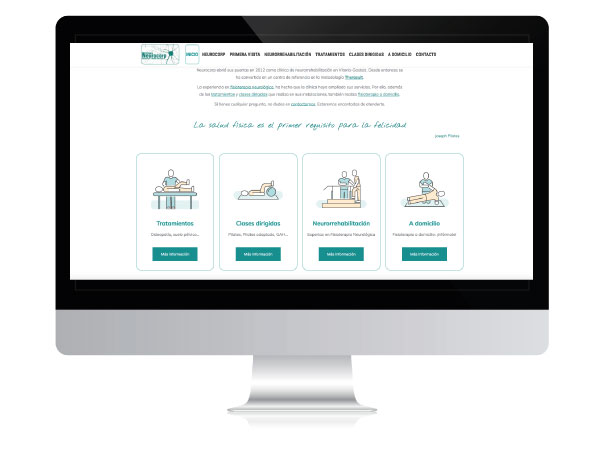 Diseño web para centro de fisioterapia y neurorrehabilitación Neurocorp | Alunarte diseño y comunicación | Vitoria-Gasteiz