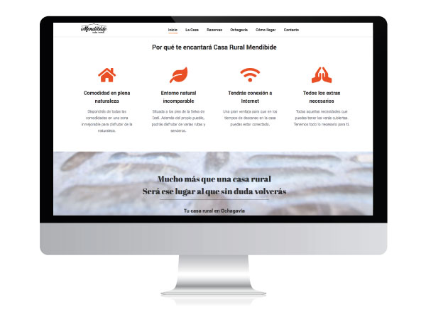 Diseño web para Casa Rural Mendibide | ALUNARTE diseño y comunicación