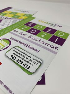 Diseño de dípticos y flyers para Udaberria Euskaltegia | ALUNARTE diseño y comunicación | Vitoria-Gasteiz