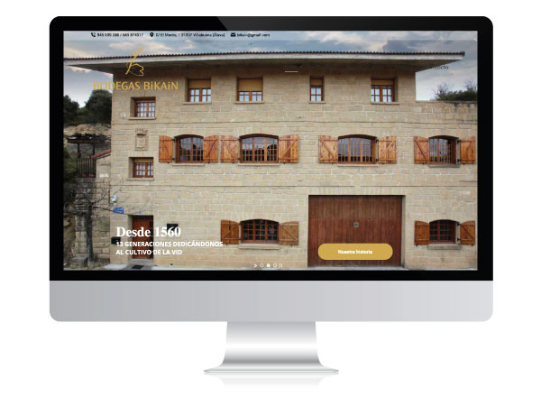 Diseño web para Bodegas Bikain | ALUNARTE diseño y comunicación | Vitoria-Gasteiz
