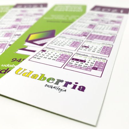 Marcapáginas personalizados para Udaberria Euskaltegia | Alunarte diseño y comunicación