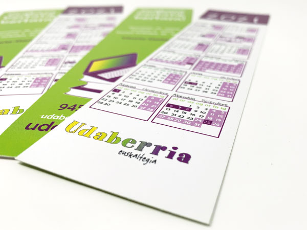 Marcapáginas personalizados para Udaberria Euskaltegia | Alunarte diseño y comunicación