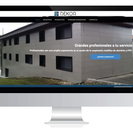 Diseño de página web para empresa de cerramientos - DEKOR - ALUNARTE diseño y comunicación